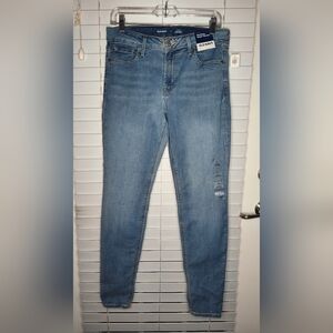 NWT Old Navy Women's Jeans Size 8 Rockstar Super Skinny Mid Rise Blue Denim